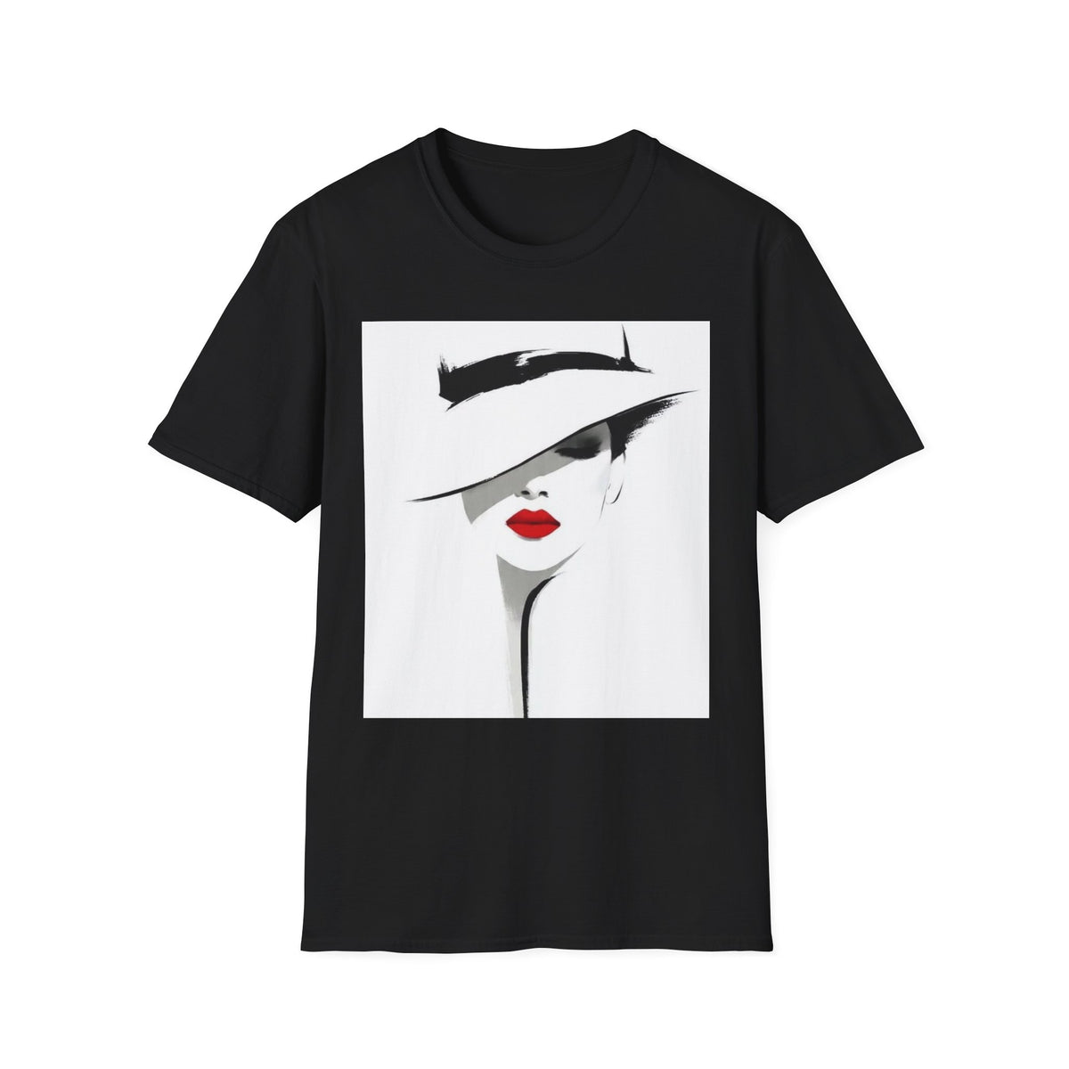 Abstract Woman in Hat Graphic T-Shirt – Modern Minimalist Art Tee