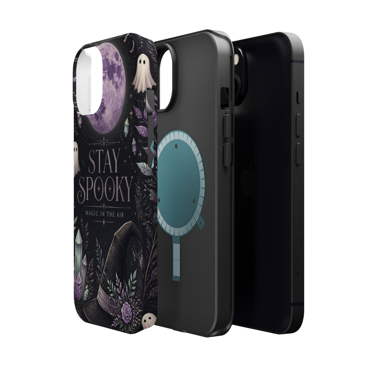 Stay Spooky Halloween Phone Case Witchy Purple Moon Tough Protective iPhone Samsung Galaxy Cover Festive Collection