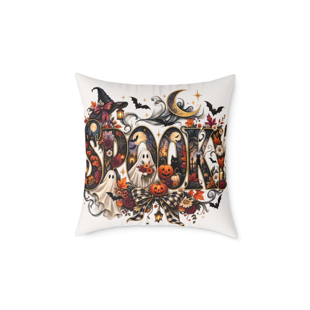Spooky Halloween Cushion Poly Canvas Fall Home Decor Stuffed Accent Cushions Spooky Festive Collection