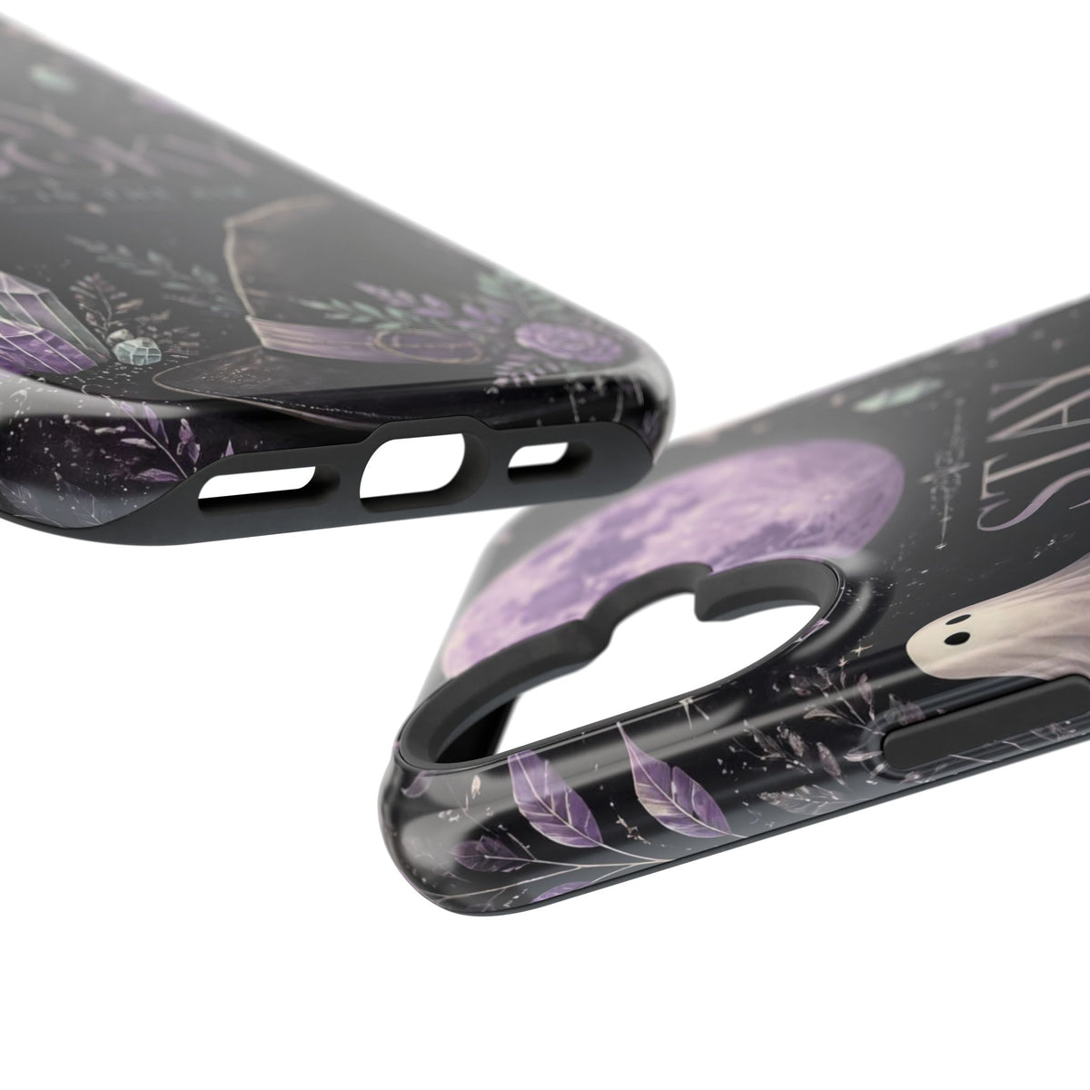 Stay Spooky Halloween Phone Case Witchy Purple Moon Tough Protective iPhone Samsung Galaxy Cover Festive Collection