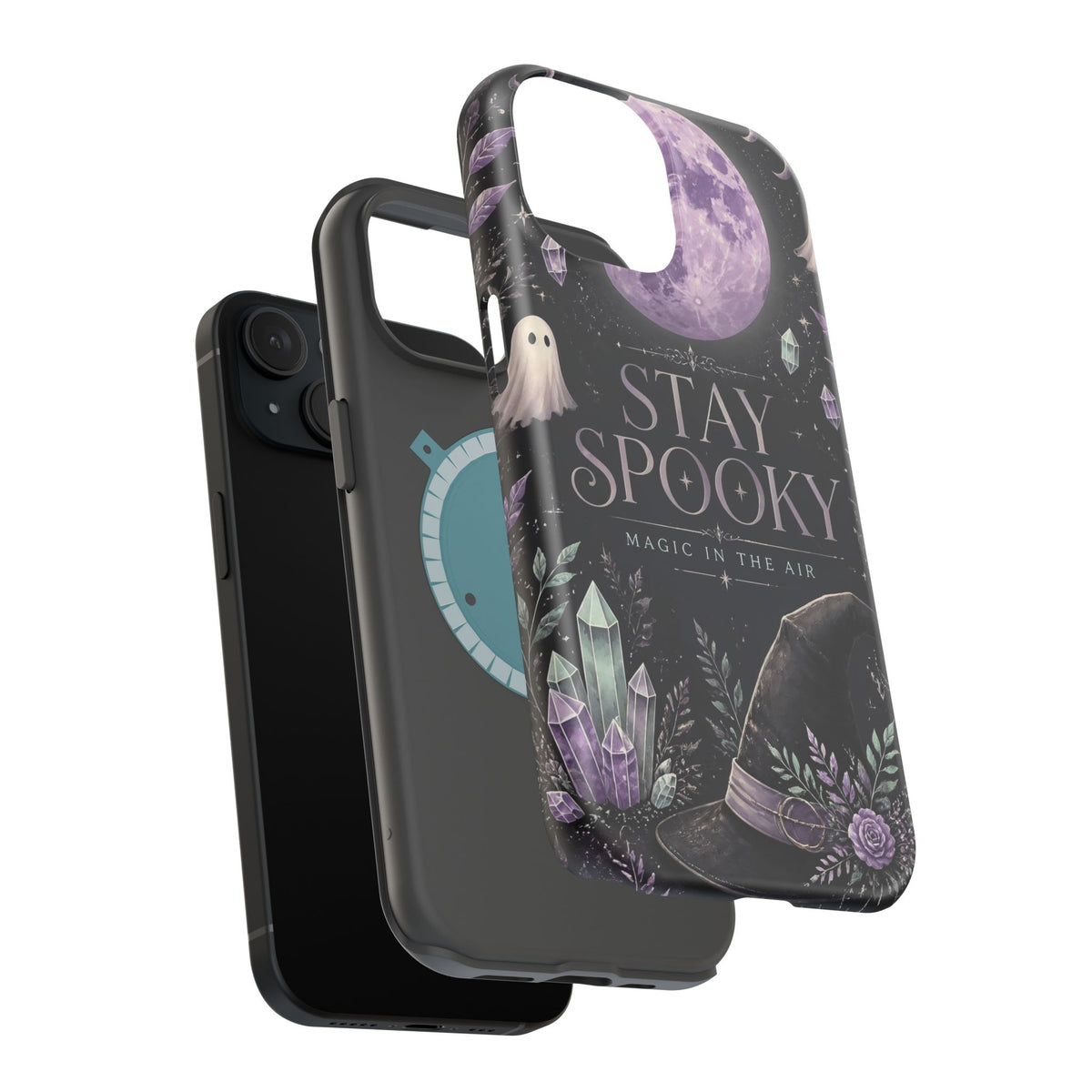 Stay Spooky Halloween Phone Case Witchy Purple Moon Tough Protective iPhone Samsung Galaxy Cover Festive Collection