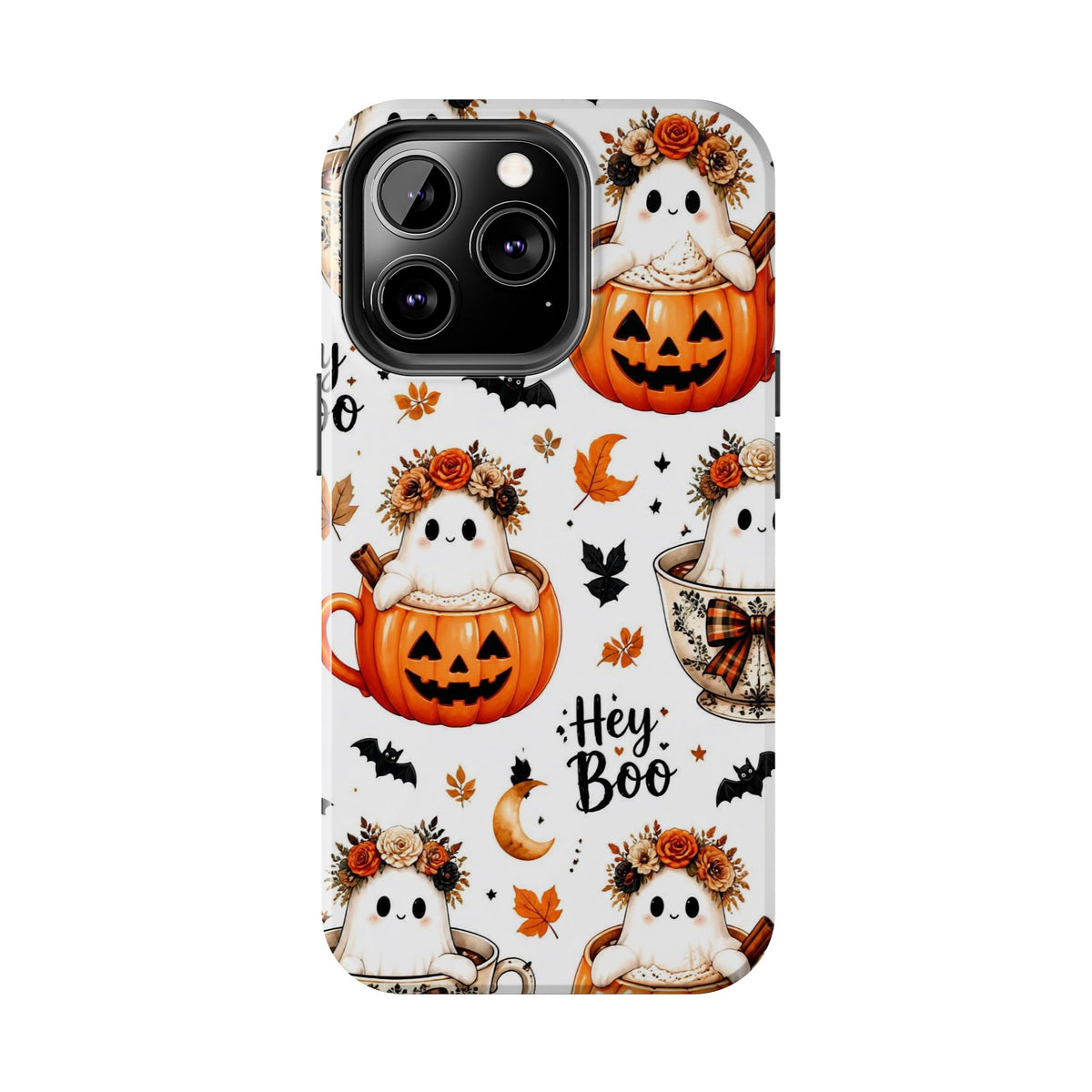 Hey Boo Halloween Phone Case Spooky Ghost Tough Protective iPhone Samsung Galaxy Cover Festive Collection