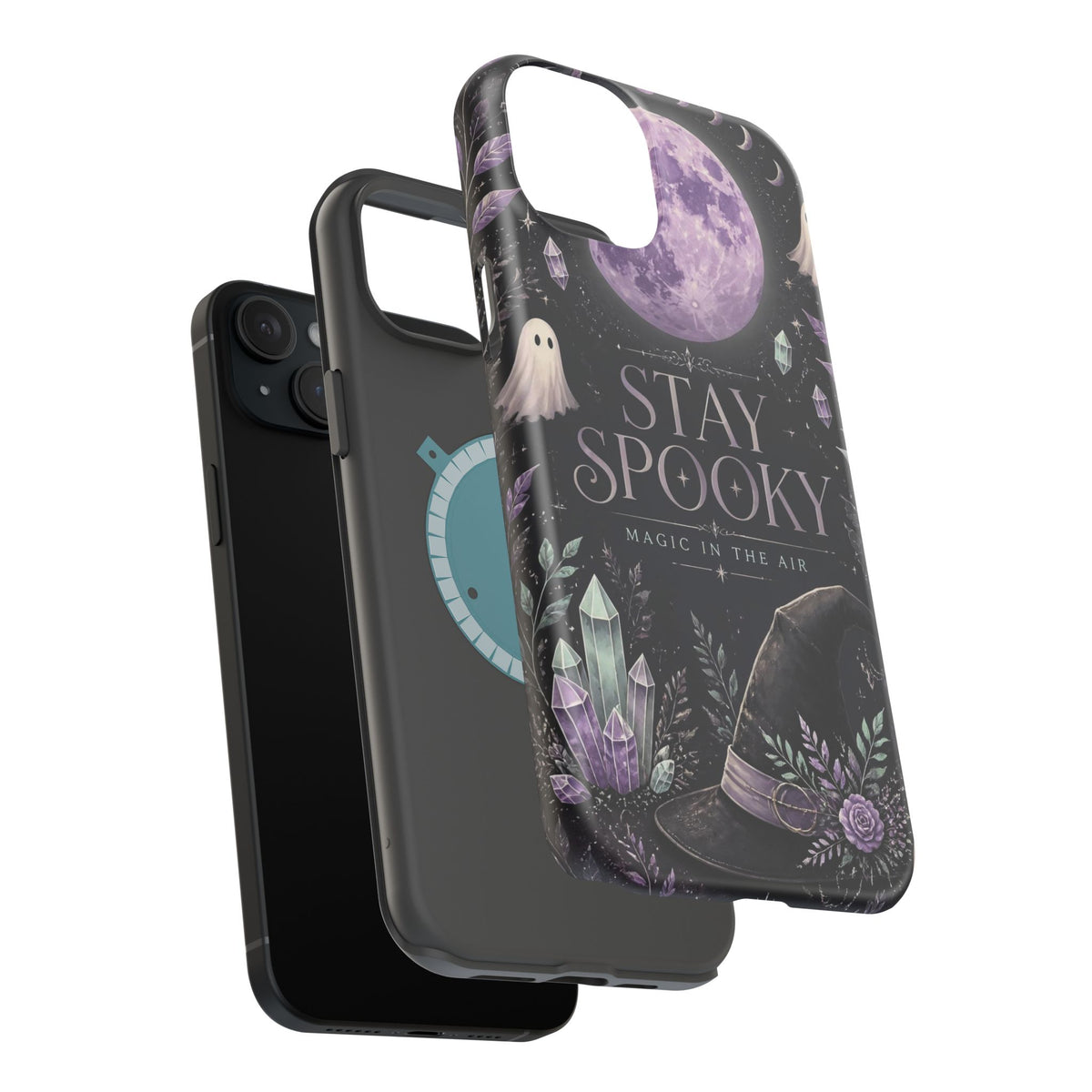 Stay Spooky Halloween Phone Case Witchy Purple Moon Tough Protective iPhone Samsung Galaxy Cover Festive Collection