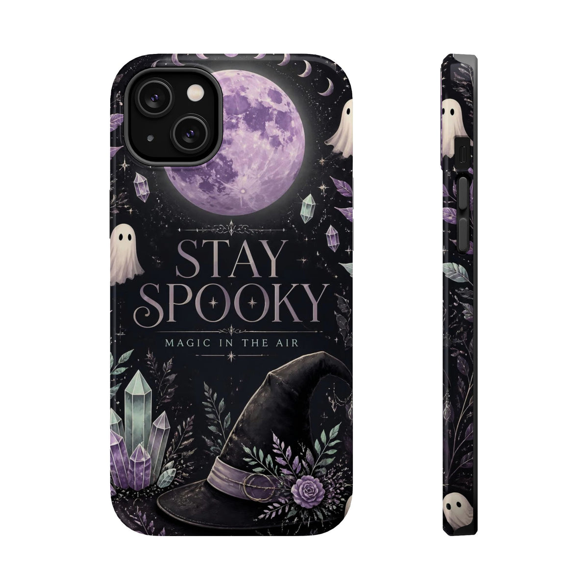 Stay Spooky Halloween Phone Case Witchy Purple Moon Tough Protective iPhone Samsung Galaxy Cover Festive Collection