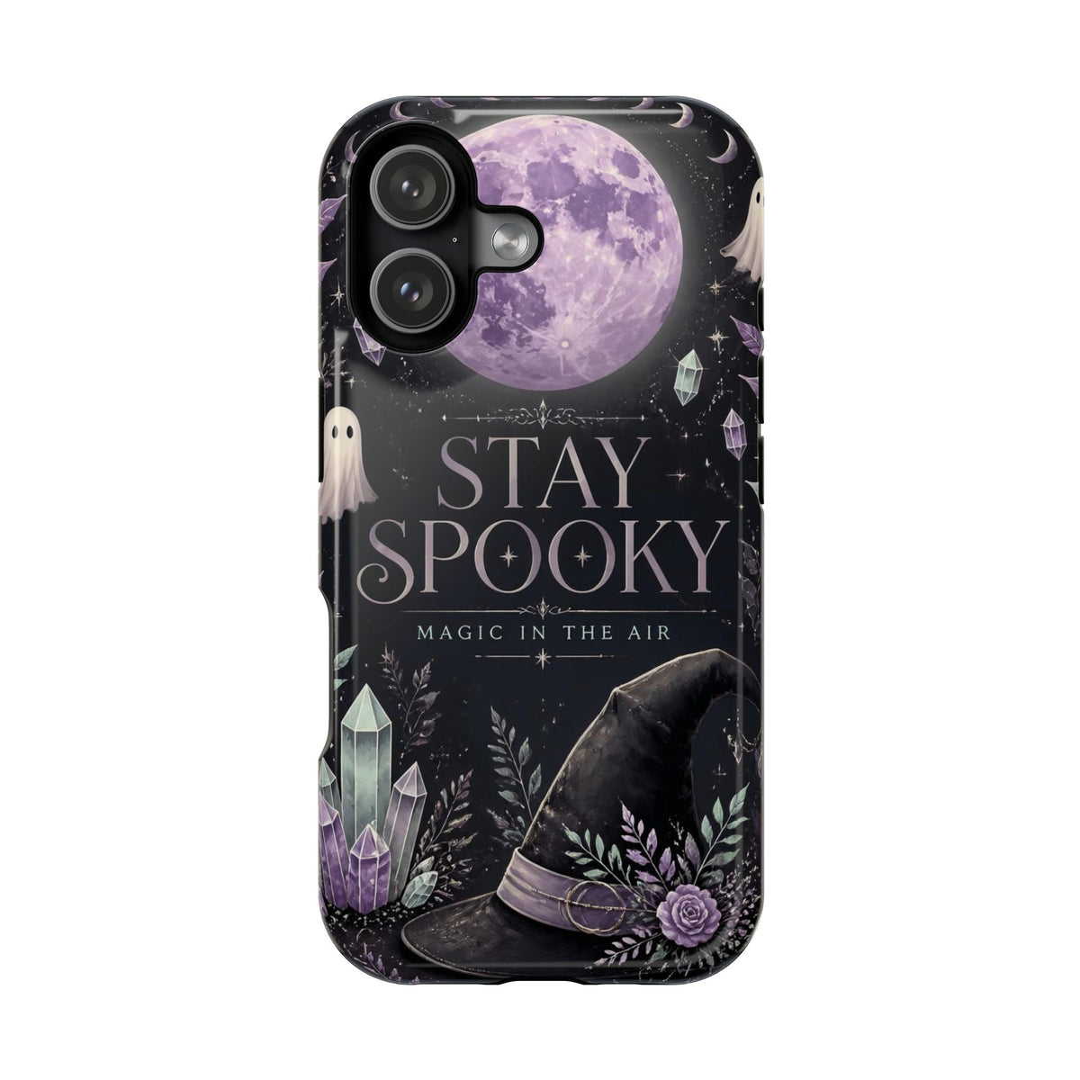 Stay Spooky Halloween Phone Case Witchy Purple Moon Tough Protective iPhone Samsung Galaxy Cover Festive Collection