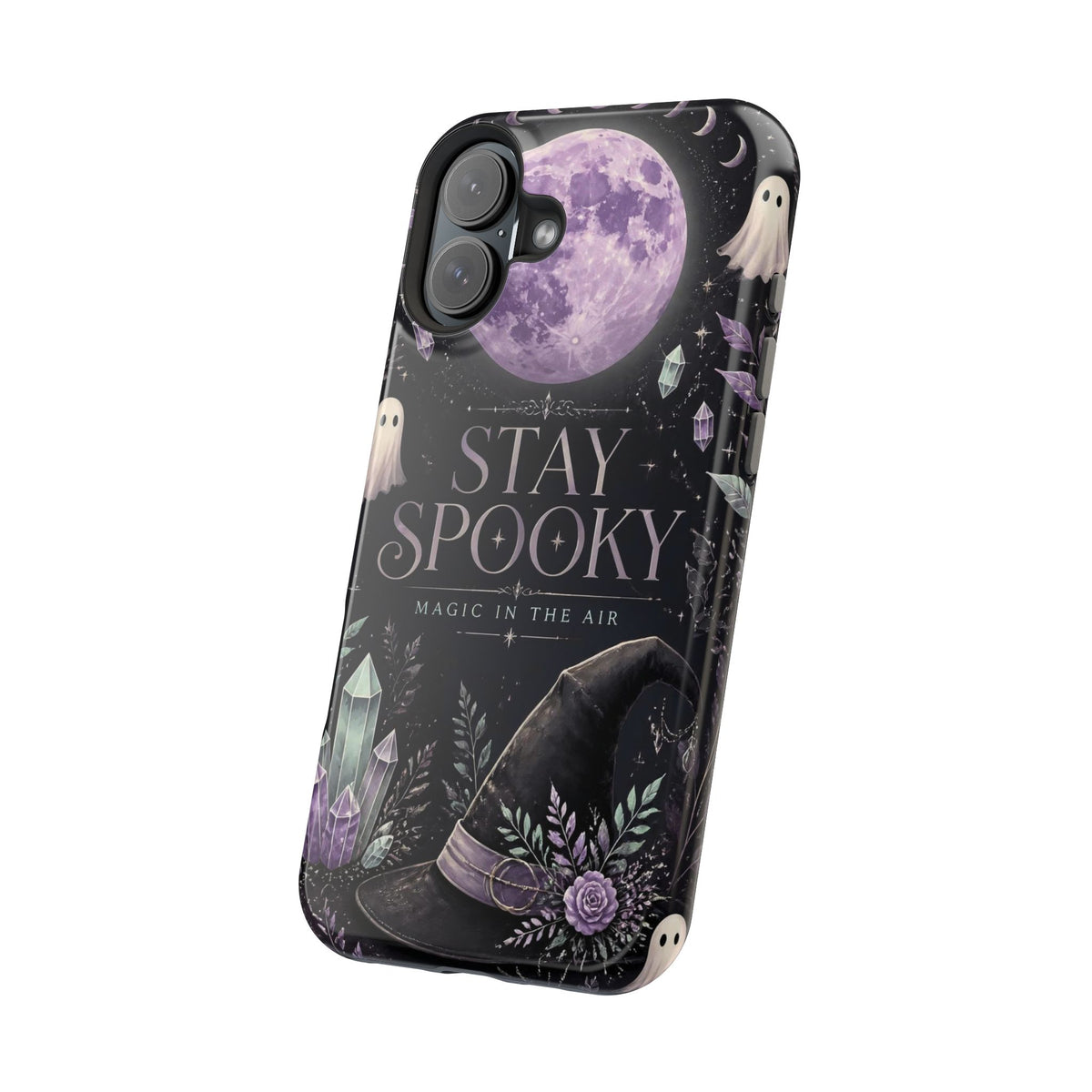 Stay Spooky Halloween Phone Case Witchy Purple Moon Tough Protective iPhone Samsung Galaxy Cover Festive Collection