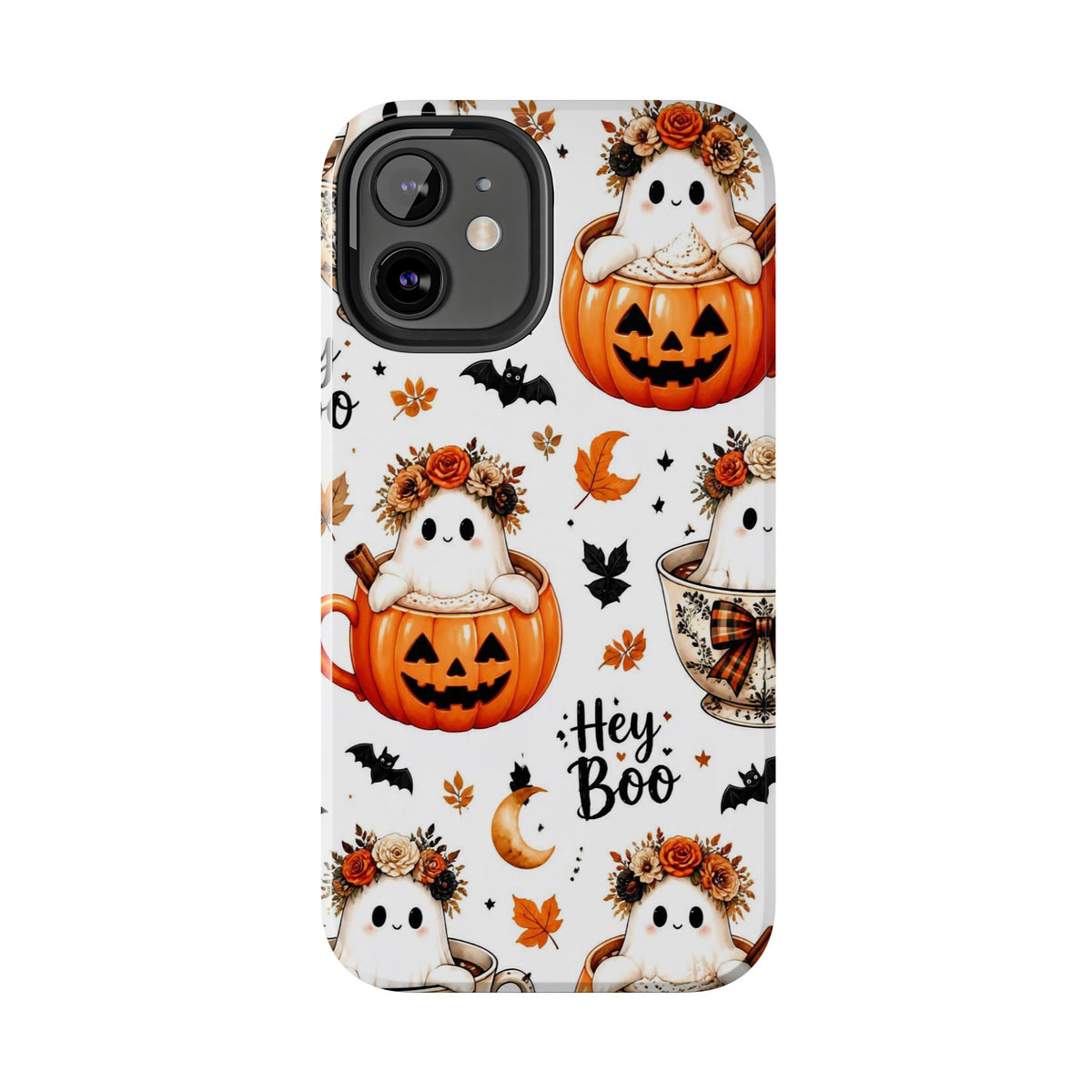 Hey Boo Halloween Phone Case Spooky Ghost Tough Protective iPhone Samsung Galaxy Cover Festive Collection
