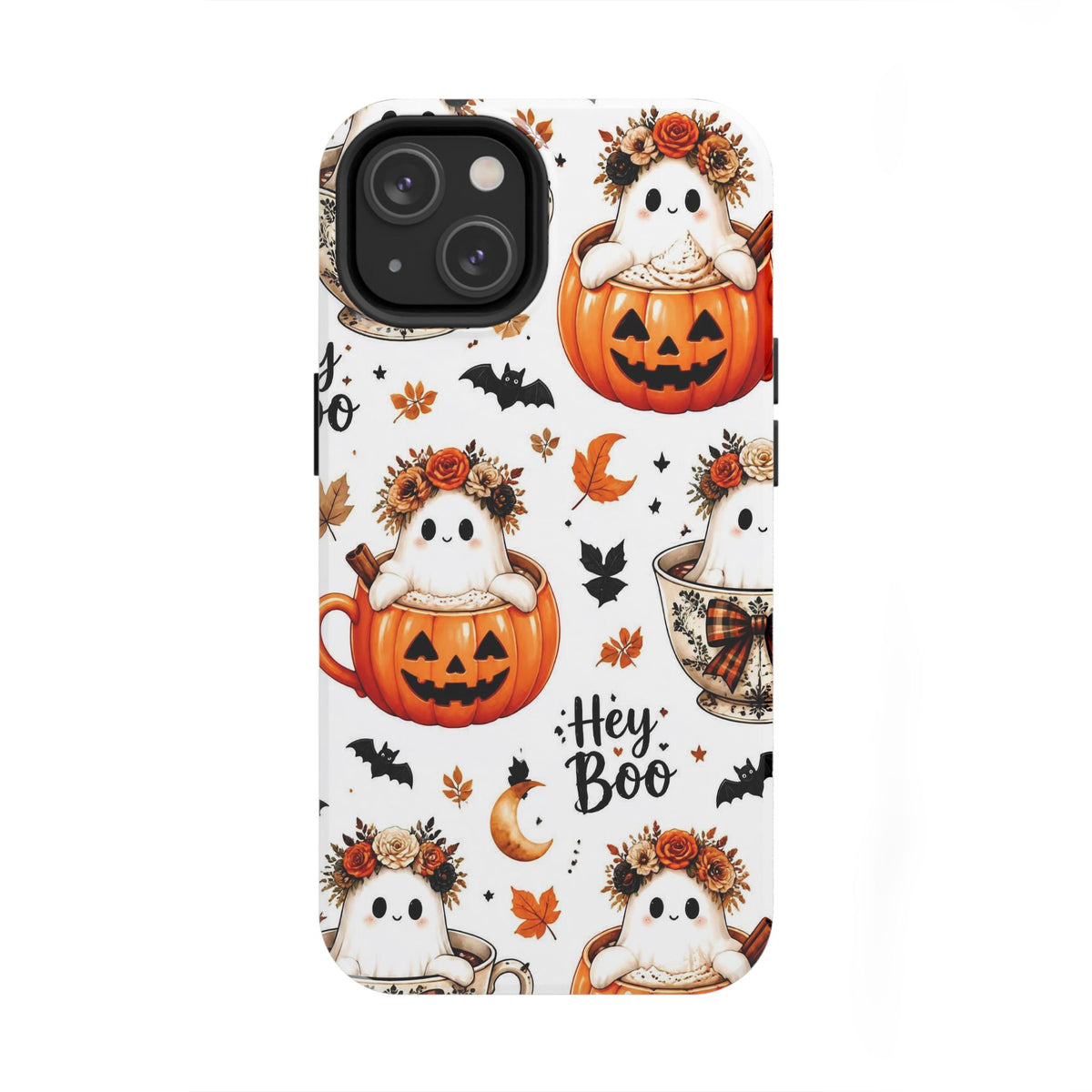 Hey Boo Halloween Phone Case Spooky Ghost Tough Protective iPhone Samsung Galaxy Cover Festive Collection