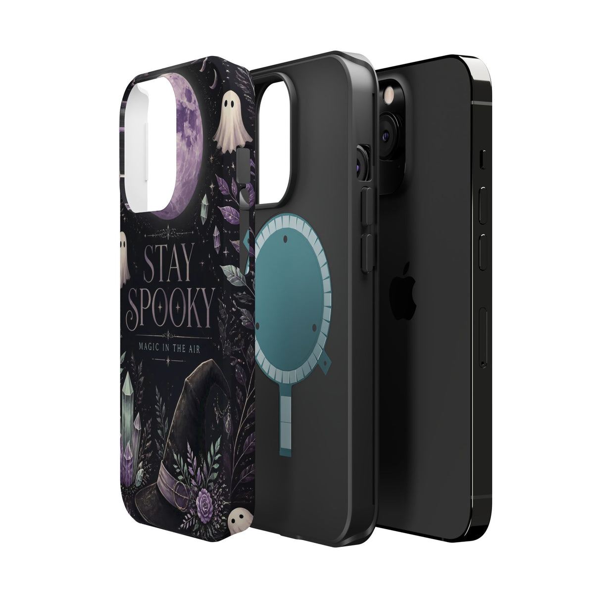 Stay Spooky Halloween Phone Case Witchy Purple Moon Tough Protective iPhone Samsung Galaxy Cover Festive Collection