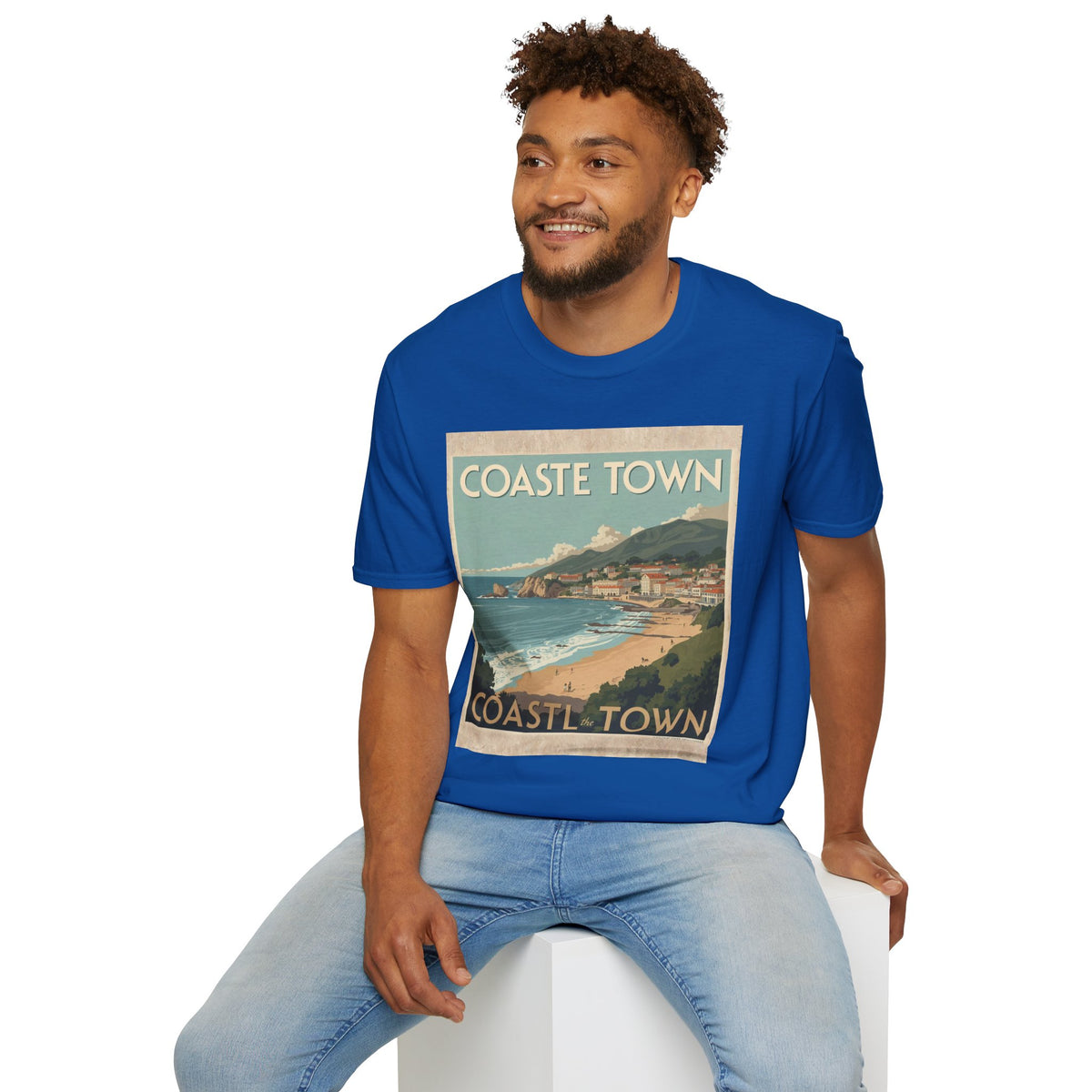 Vintage Coastal Graphic T-Shirt, Retro Beach Poster Tee, Ocean-Inspired Unisex Shirt