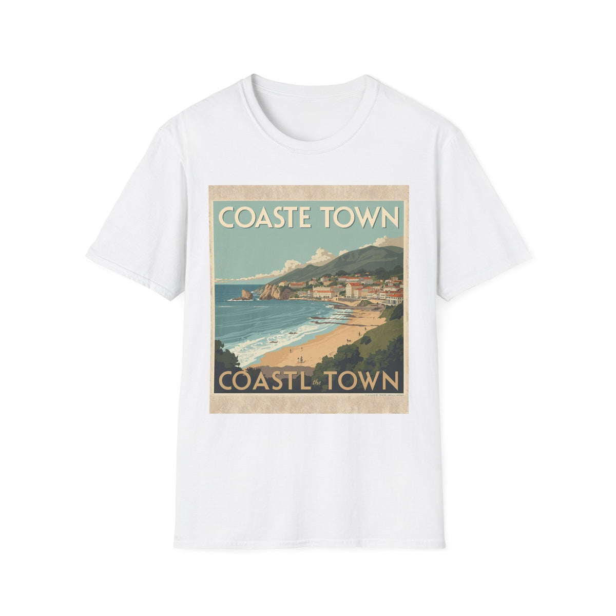 Vintage Coastal Graphic T-Shirt, Retro Beach Poster Tee, Ocean-Inspired Unisex Shirt
