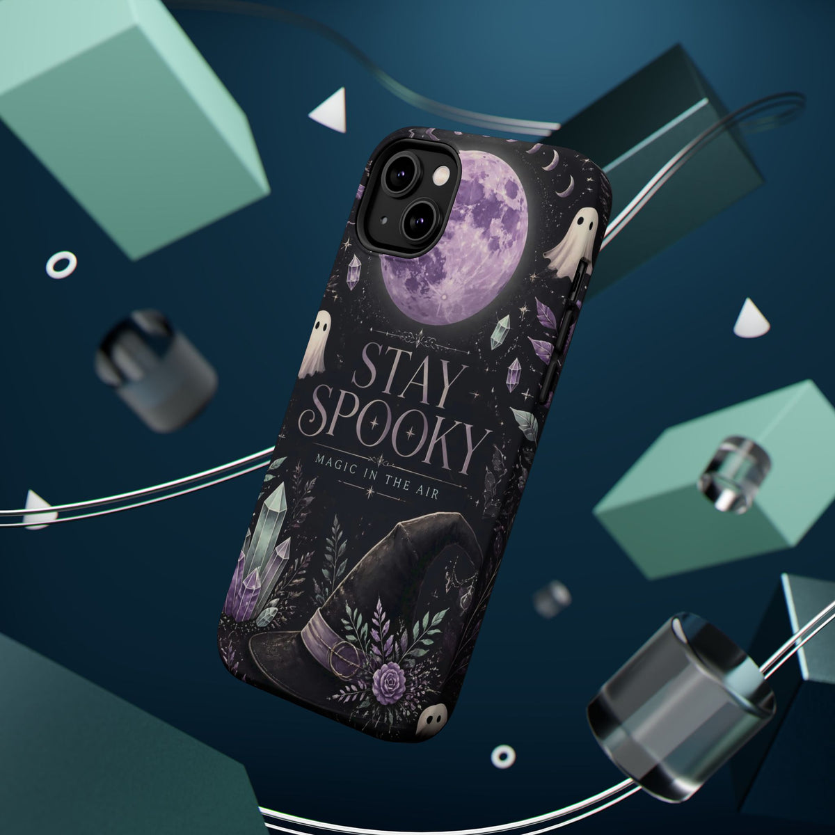 Stay Spooky Halloween Phone Case Witchy Purple Moon Tough Protective iPhone Samsung Galaxy Cover Festive Collection