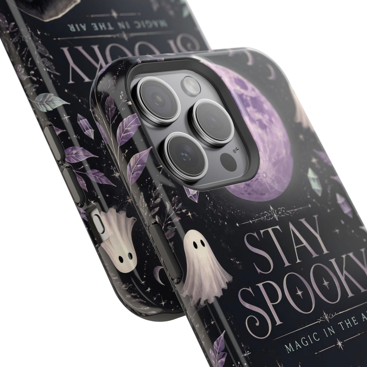 Stay Spooky Halloween Phone Case Witchy Purple Moon Tough Protective iPhone Samsung Galaxy Cover Festive Collection