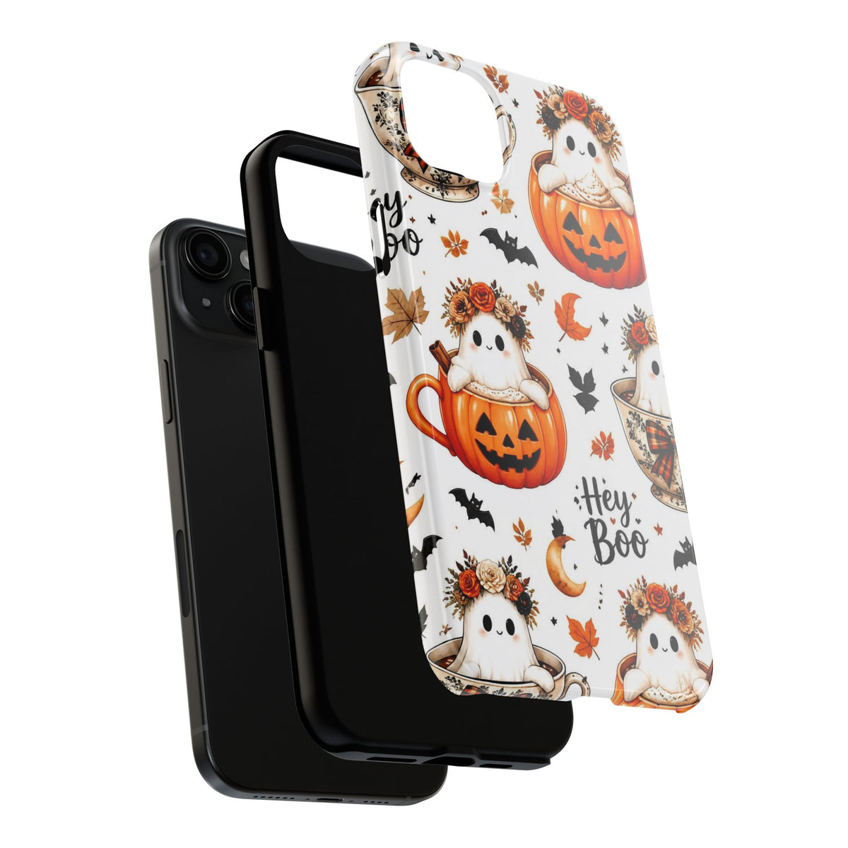 Hey Boo Halloween Phone Case Spooky Ghost Tough Protective iPhone Samsung Galaxy Cover Festive Collection