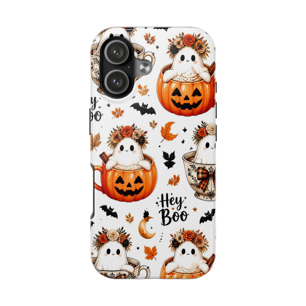 Hey Boo Halloween Phone Case Spooky Ghost Tough Protective iPhone Samsung Galaxy Cover Festive Collection