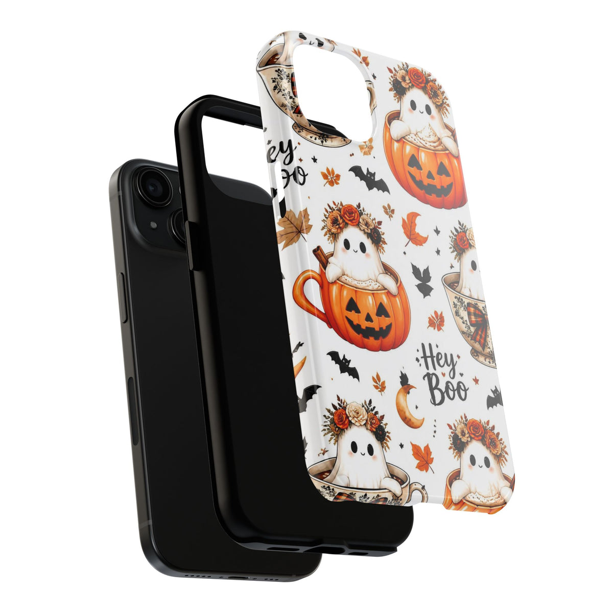 Hey Boo Halloween Phone Case Spooky Ghost Tough Protective iPhone Samsung Galaxy Cover Festive Collection