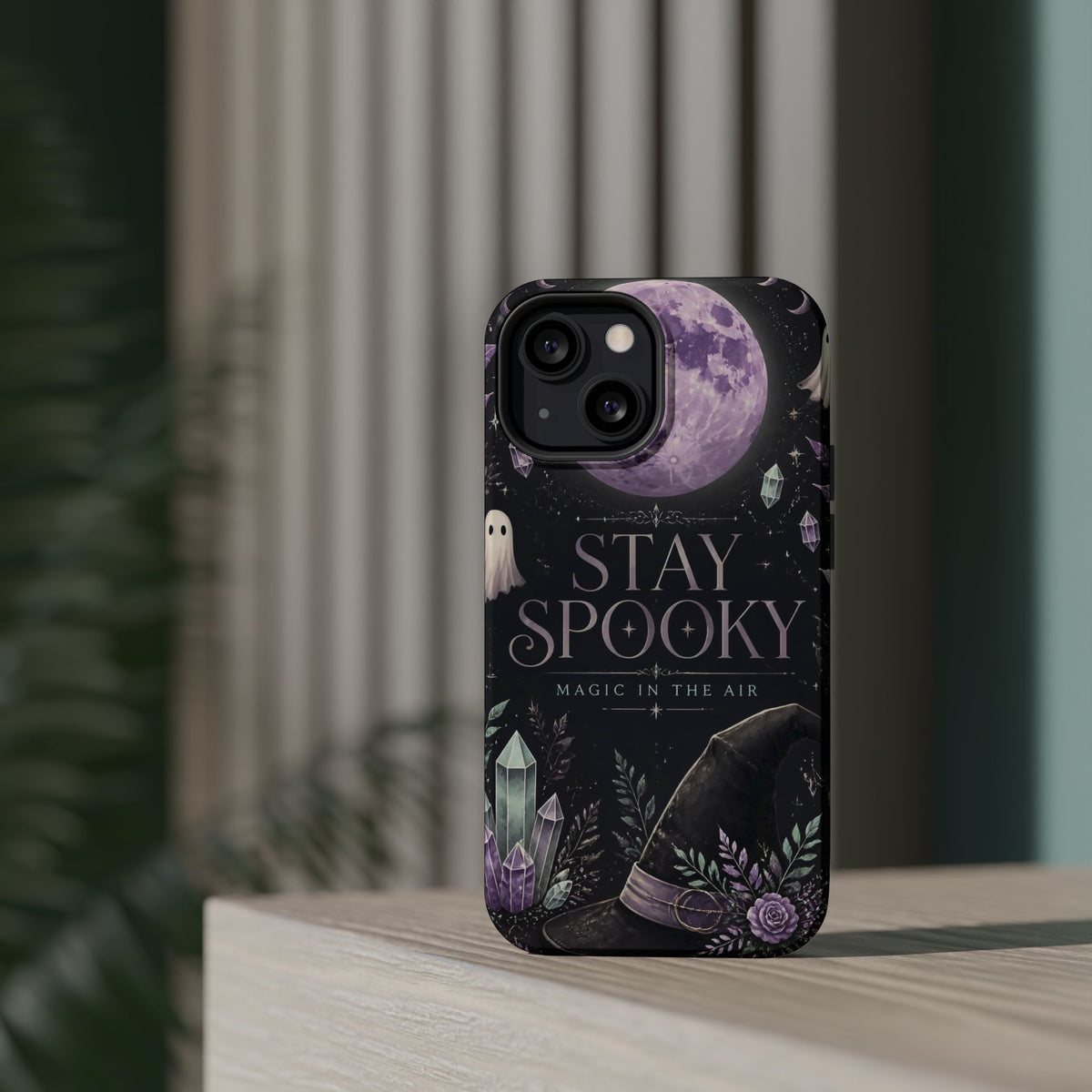 Stay Spooky Halloween Phone Case Witchy Purple Moon Tough Protective iPhone Samsung Galaxy Cover Festive Collection