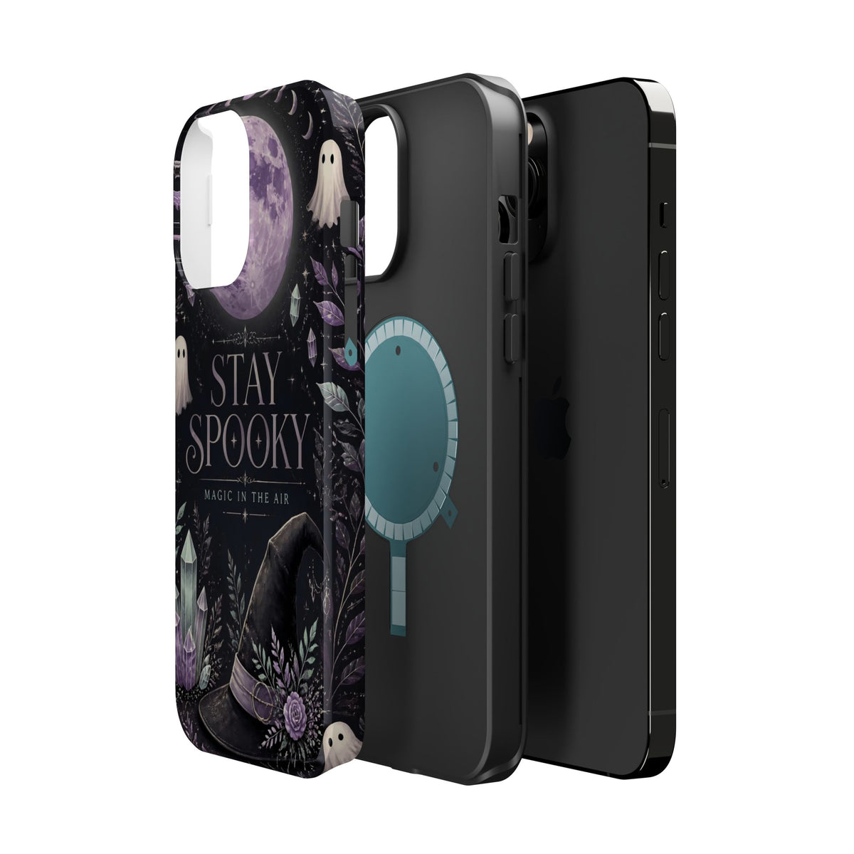 Stay Spooky Halloween Phone Case Witchy Purple Moon Tough Protective iPhone Samsung Galaxy Cover Festive Collection