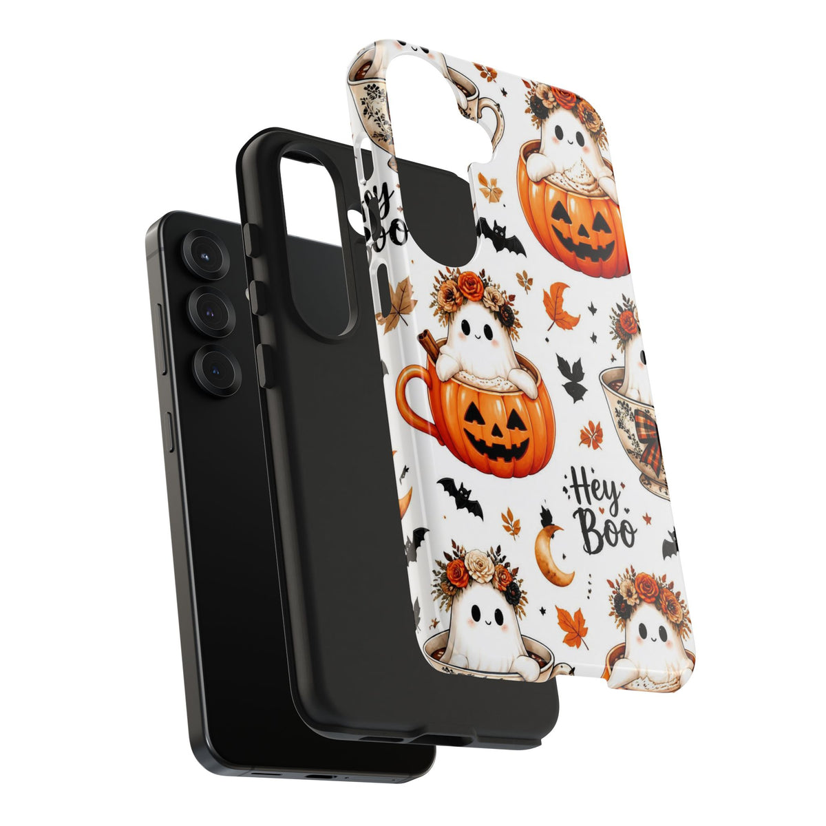 Hey Boo Halloween Phone Case Spooky Ghost Tough Protective iPhone Samsung Galaxy Cover Festive Collection