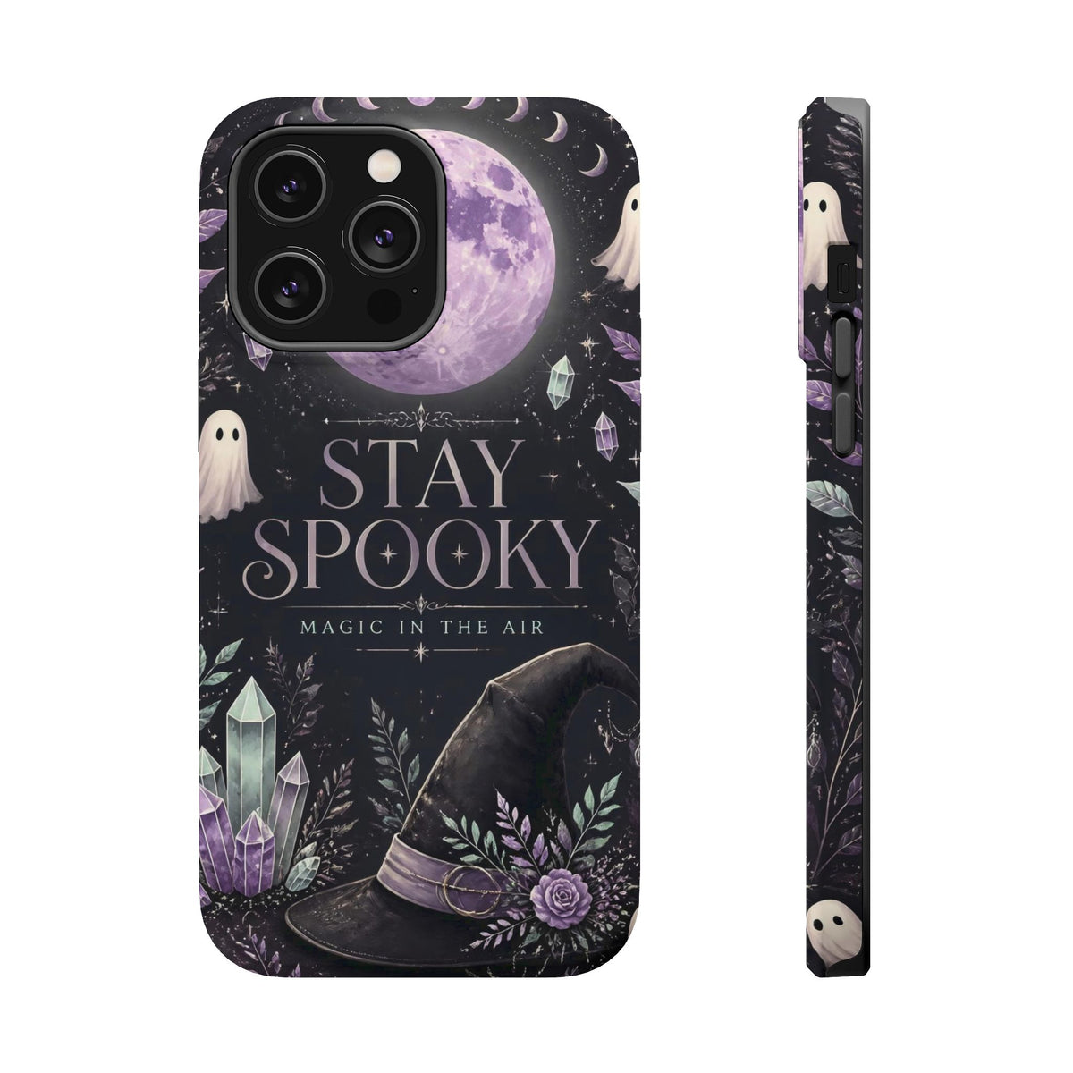 Stay Spooky Halloween Phone Case Witchy Purple Moon Tough Protective iPhone Samsung Galaxy Cover Festive Collection