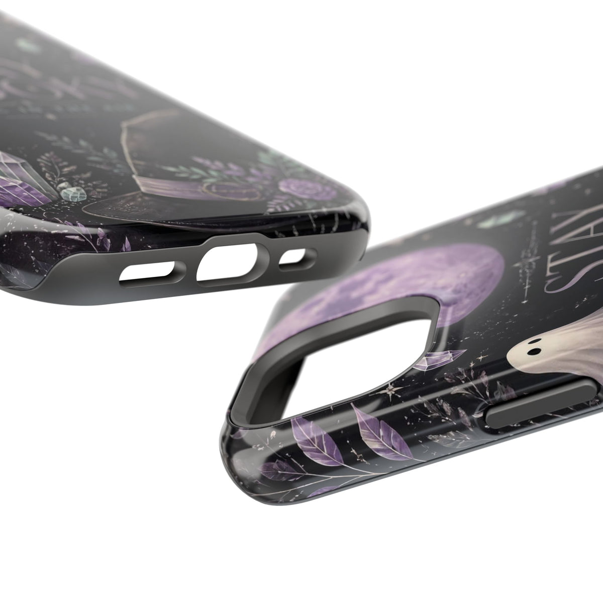 Stay Spooky Halloween Phone Case Witchy Purple Moon Tough Protective iPhone Samsung Galaxy Cover Festive Collection