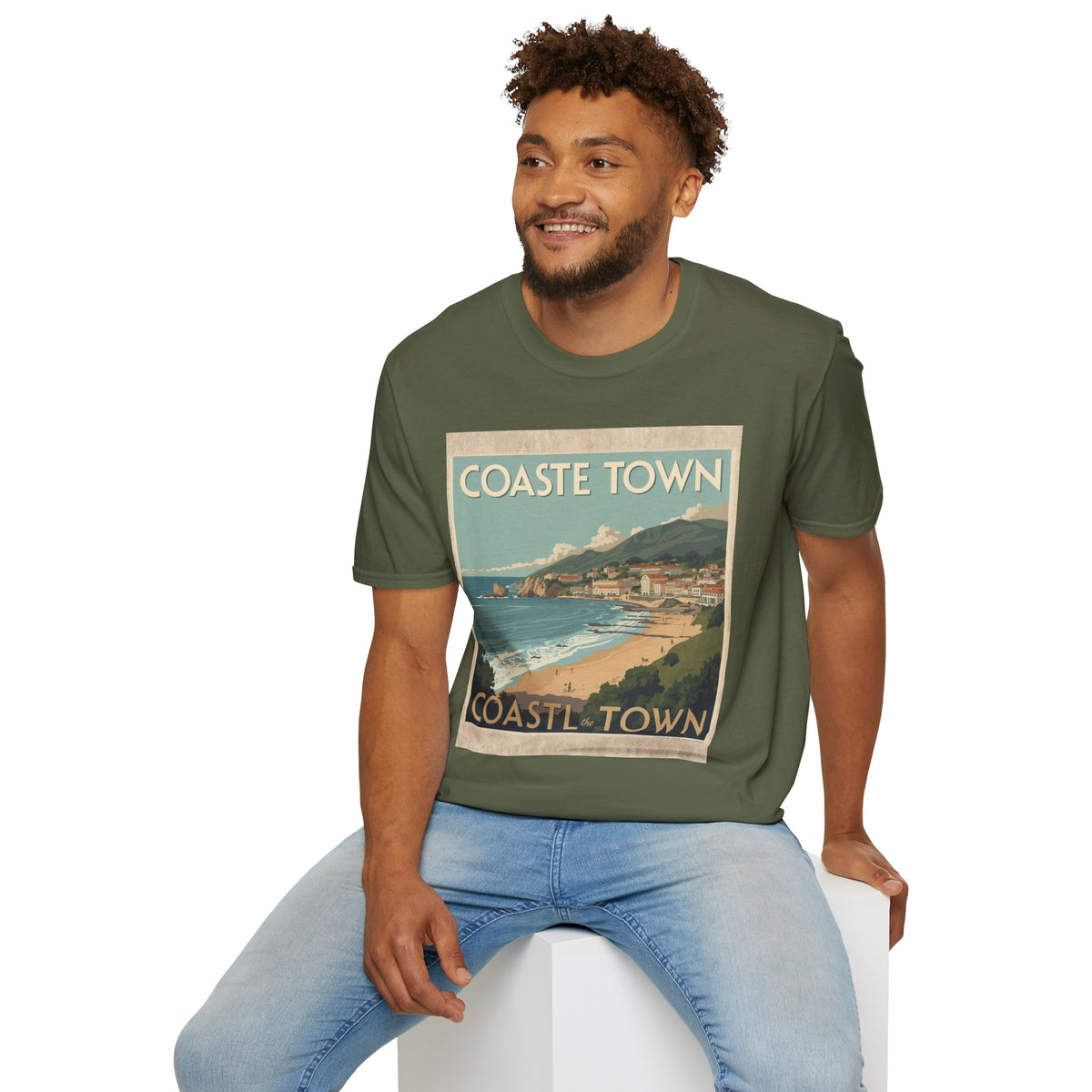 Vintage Coastal Graphic T-Shirt, Retro Beach Poster Tee, Ocean-Inspired Unisex Shirt