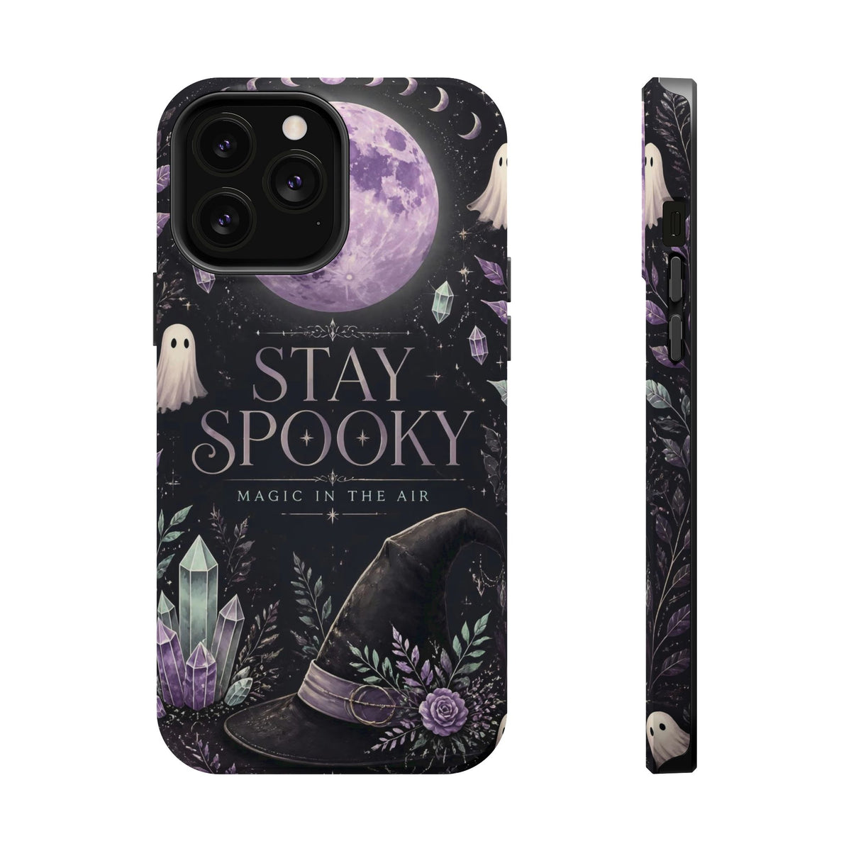 Stay Spooky Halloween Phone Case Witchy Purple Moon Tough Protective iPhone Samsung Galaxy Cover Festive Collection
