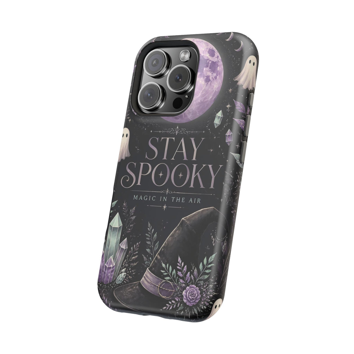 Stay Spooky Halloween Phone Case Witchy Purple Moon Tough Protective iPhone Samsung Galaxy Cover Festive Collection