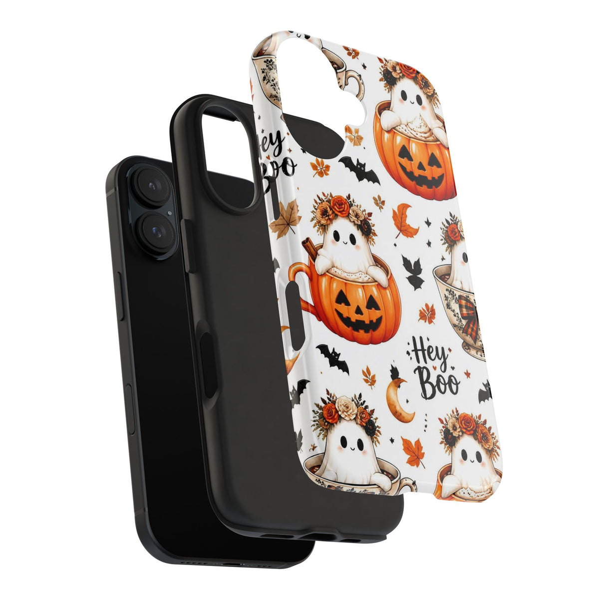 Hey Boo Halloween Phone Case Spooky Ghost Tough Protective iPhone Samsung Galaxy Cover Festive Collection