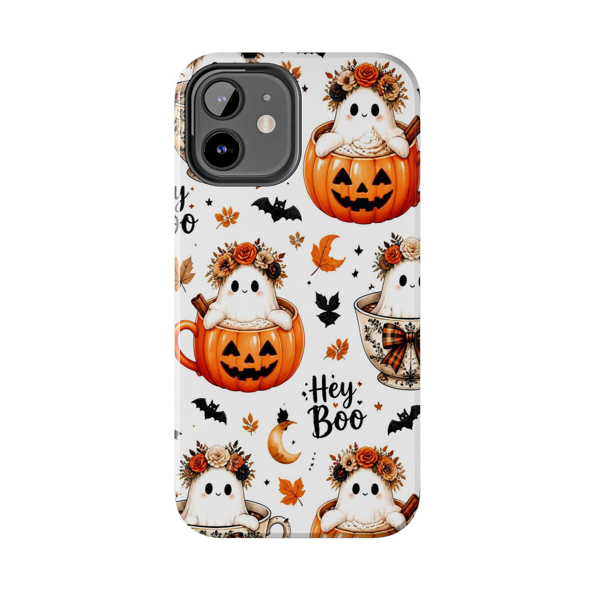 Hey Boo Halloween Phone Case Spooky Ghost Tough Protective iPhone Samsung Galaxy Cover Festive Collection