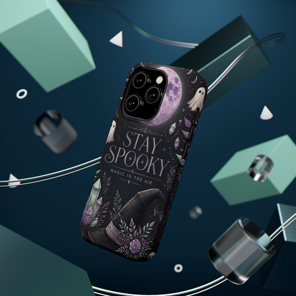Stay Spooky Halloween Phone Case Witchy Purple Moon Tough Protective iPhone Samsung Galaxy Cover Festive Collection