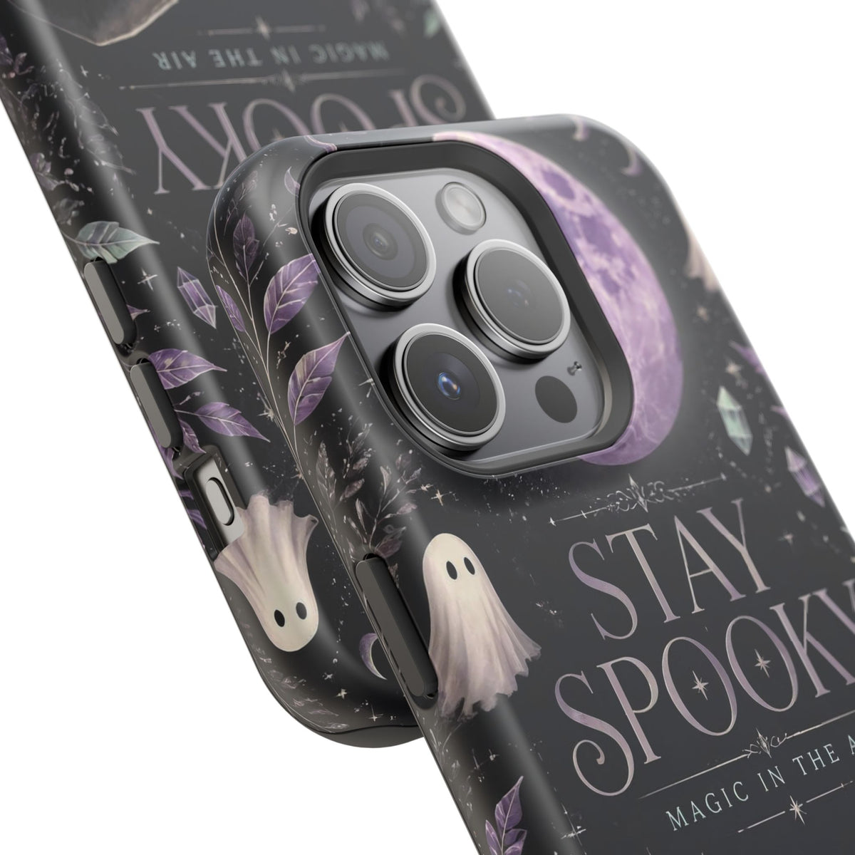 Stay Spooky Halloween Phone Case Witchy Purple Moon Tough Protective iPhone Samsung Galaxy Cover Festive Collection