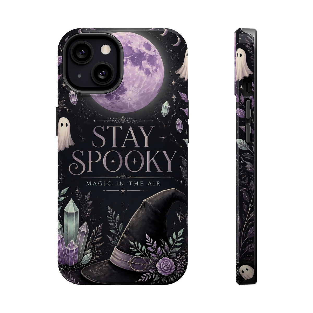 Stay Spooky Halloween Phone Case Witchy Purple Moon Tough Protective iPhone Samsung Galaxy Cover Festive Collection