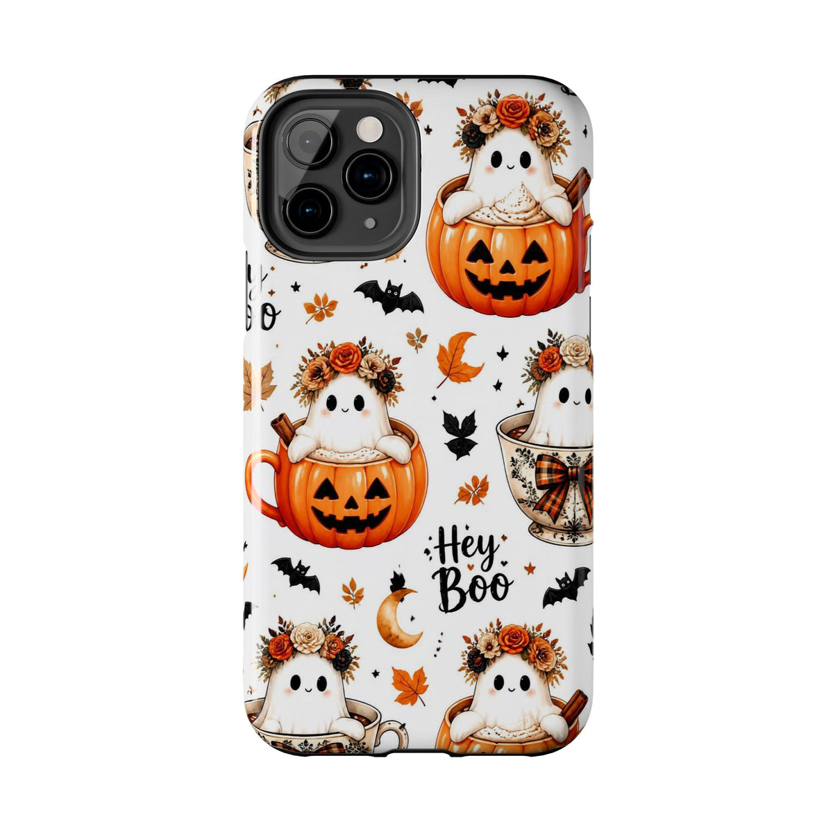Hey Boo Halloween Phone Case Spooky Ghost Tough Protective iPhone Samsung Galaxy Cover Festive Collection