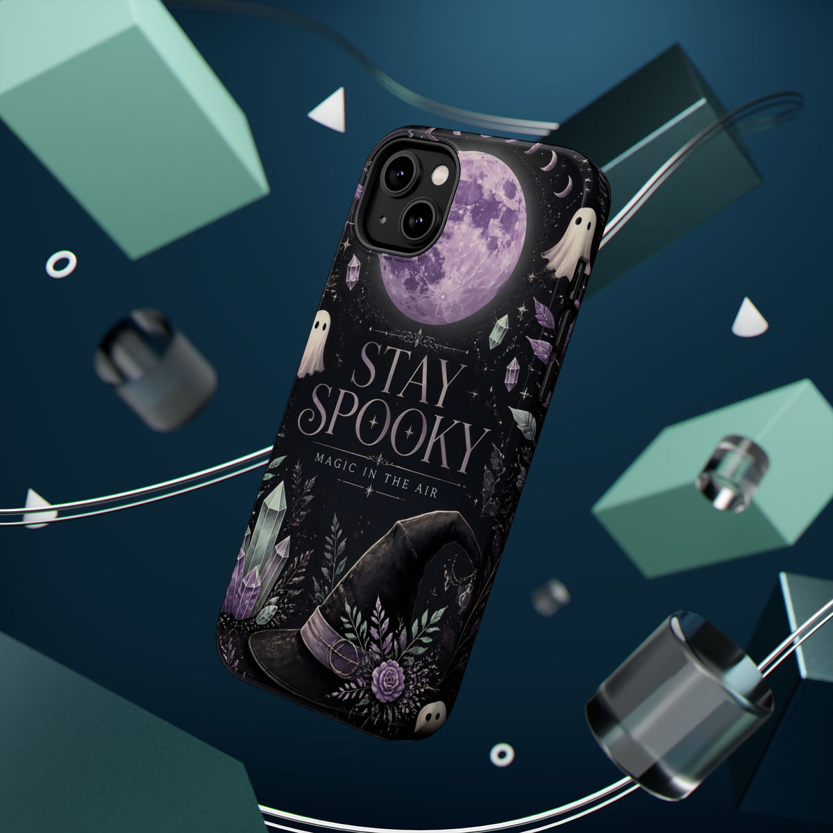 Stay Spooky Halloween Phone Case Witchy Purple Moon Tough Protective iPhone Samsung Galaxy Cover Festive Collection
