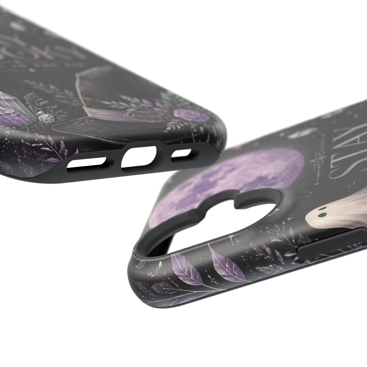 Stay Spooky Halloween Phone Case Witchy Purple Moon Tough Protective iPhone Samsung Galaxy Cover Festive Collection