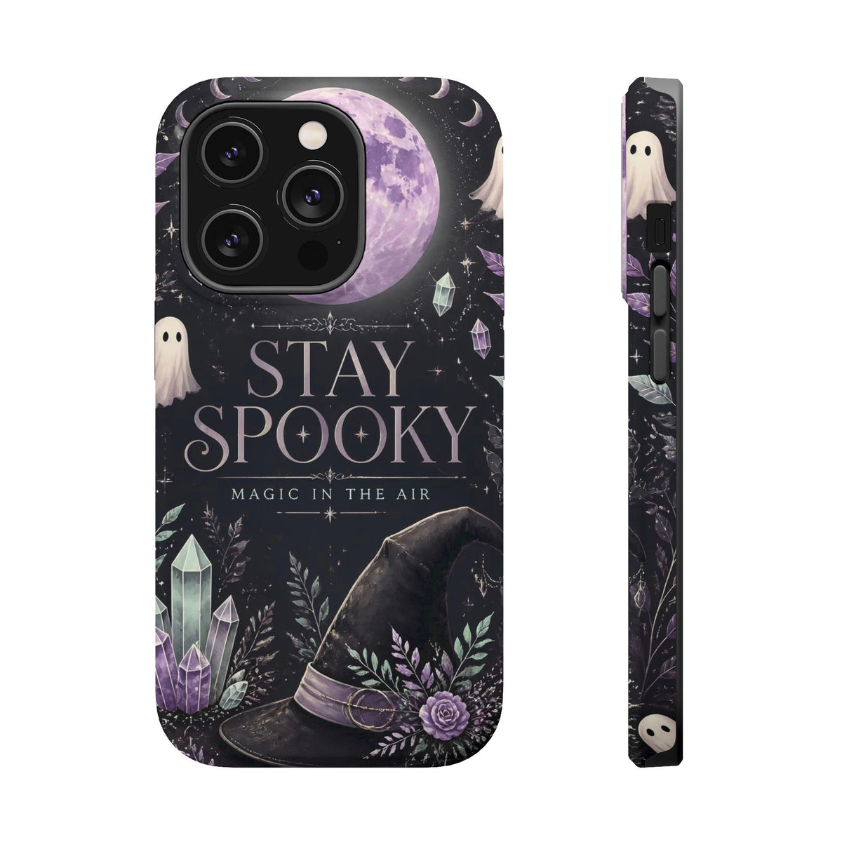 Stay Spooky Halloween Phone Case Witchy Purple Moon Tough Protective iPhone Samsung Galaxy Cover Festive Collection