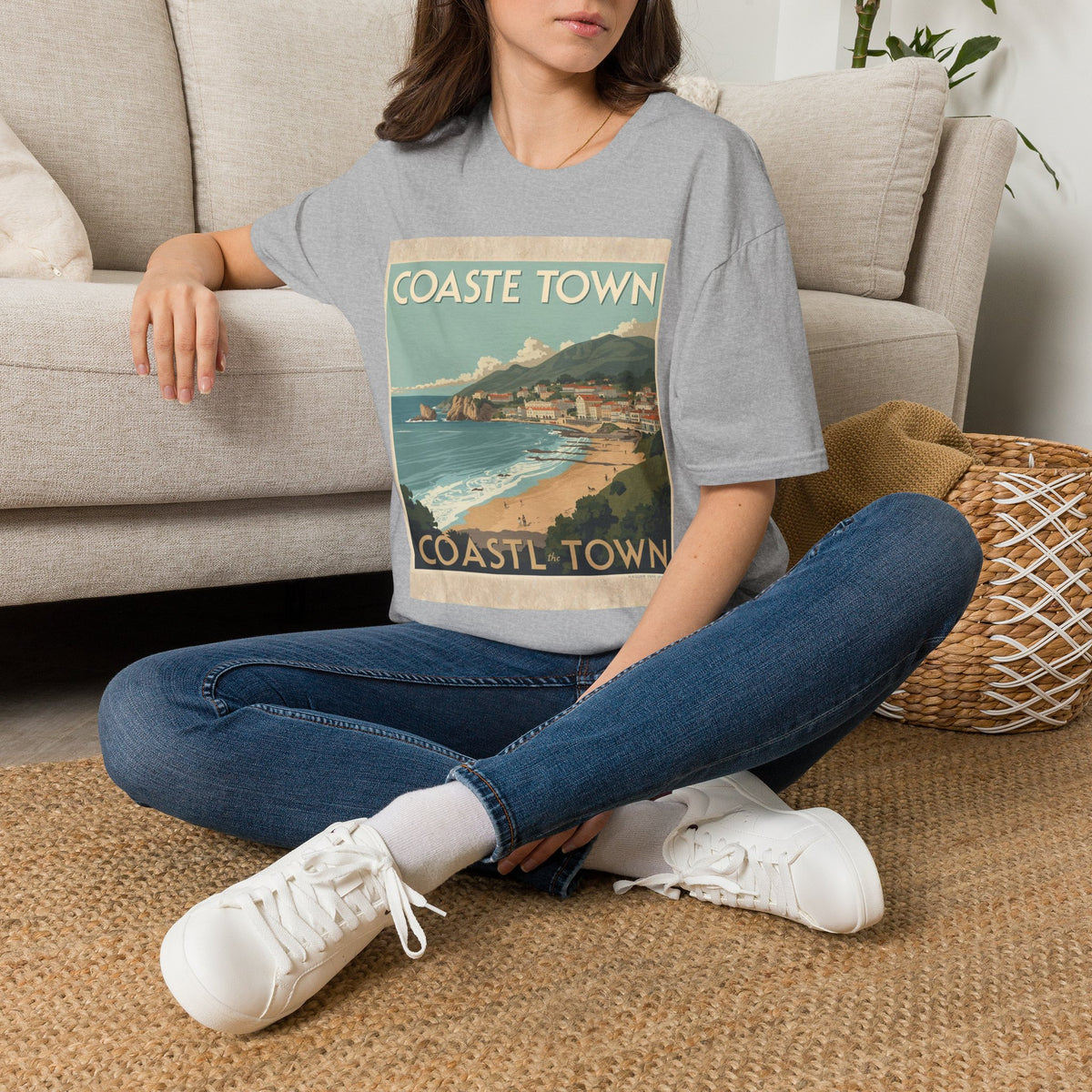 Vintage Coastal Graphic T-Shirt, Retro Beach Poster Tee, Ocean-Inspired Unisex Shirt