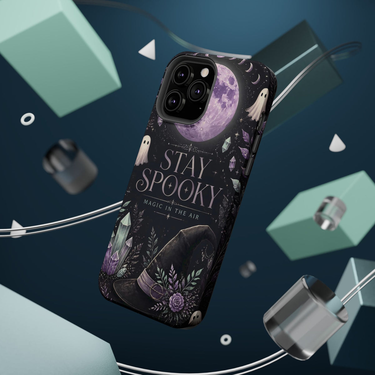 Stay Spooky Halloween Phone Case Witchy Purple Moon Tough Protective iPhone Samsung Galaxy Cover Festive Collection