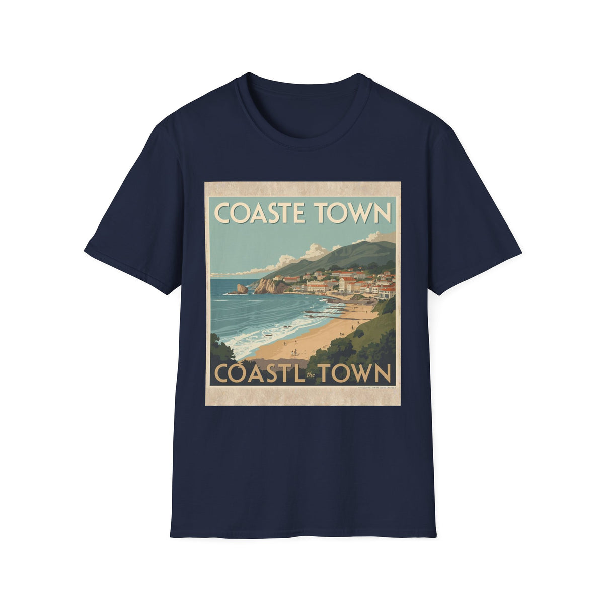 Vintage Coastal Graphic T-Shirt, Retro Beach Poster Tee, Ocean-Inspired Unisex Shirt