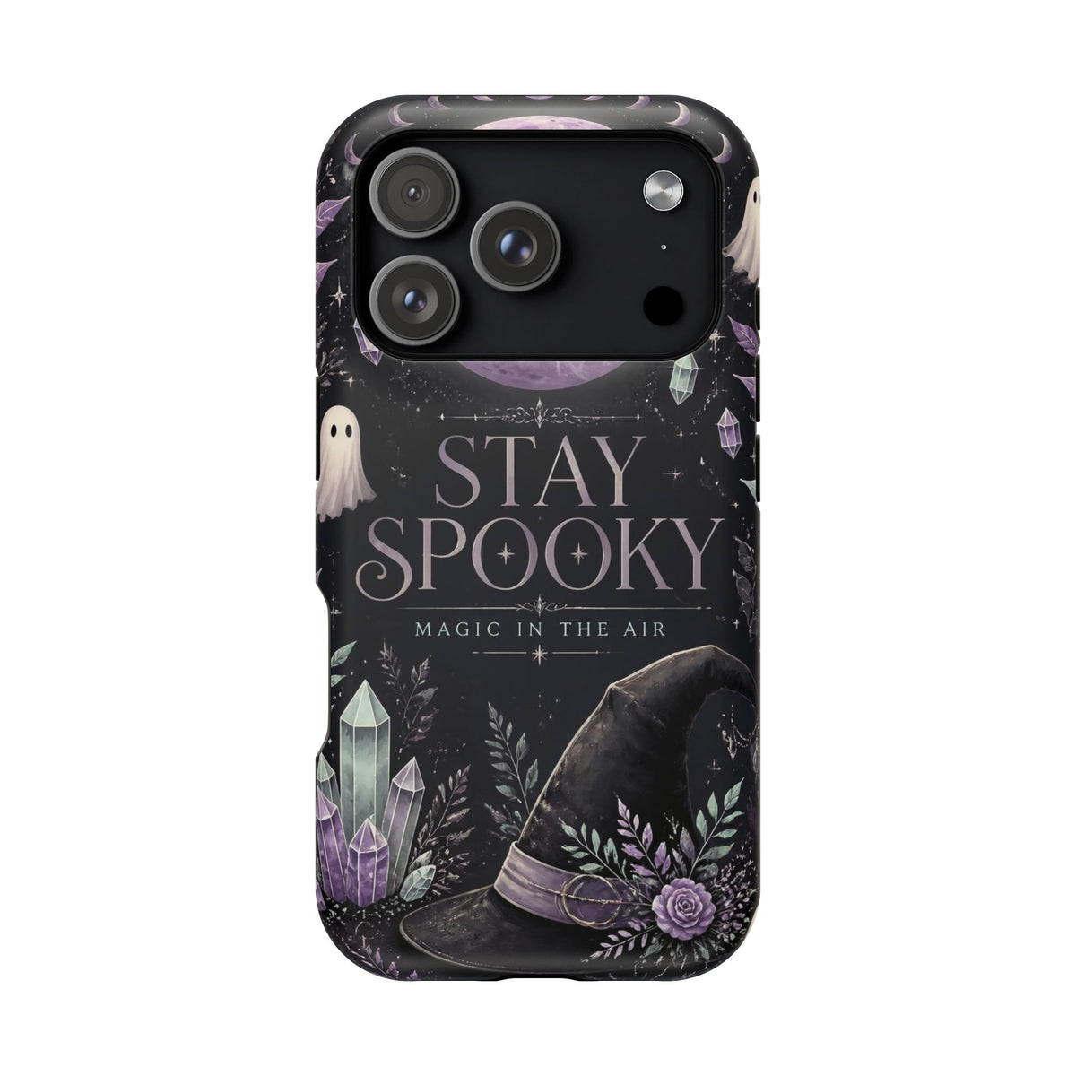Stay Spooky Halloween Phone Case Witchy Purple Moon Tough Protective iPhone Samsung Galaxy Cover Festive Collection