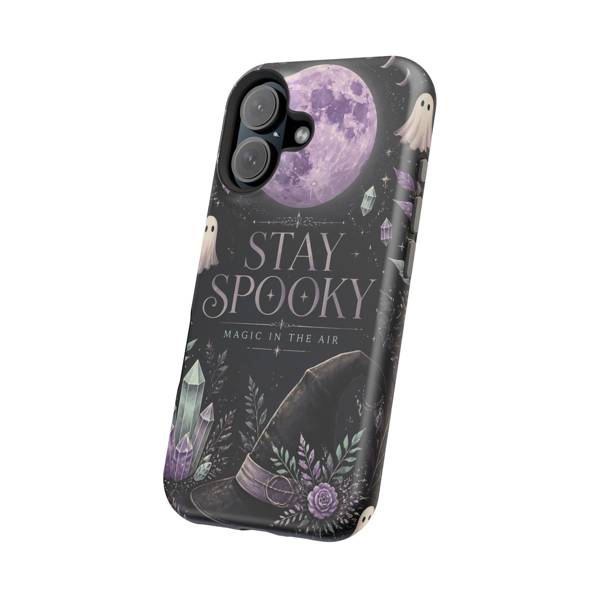 Stay Spooky Halloween Phone Case Witchy Purple Moon Tough Protective iPhone Samsung Galaxy Cover Festive Collection