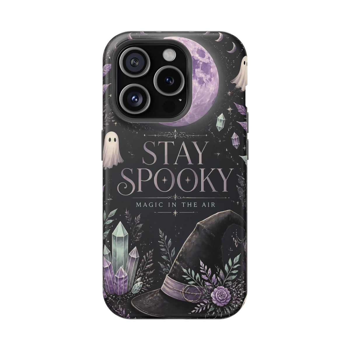 Stay Spooky Halloween Phone Case Witchy Purple Moon Tough Protective iPhone Samsung Galaxy Cover Festive Collection