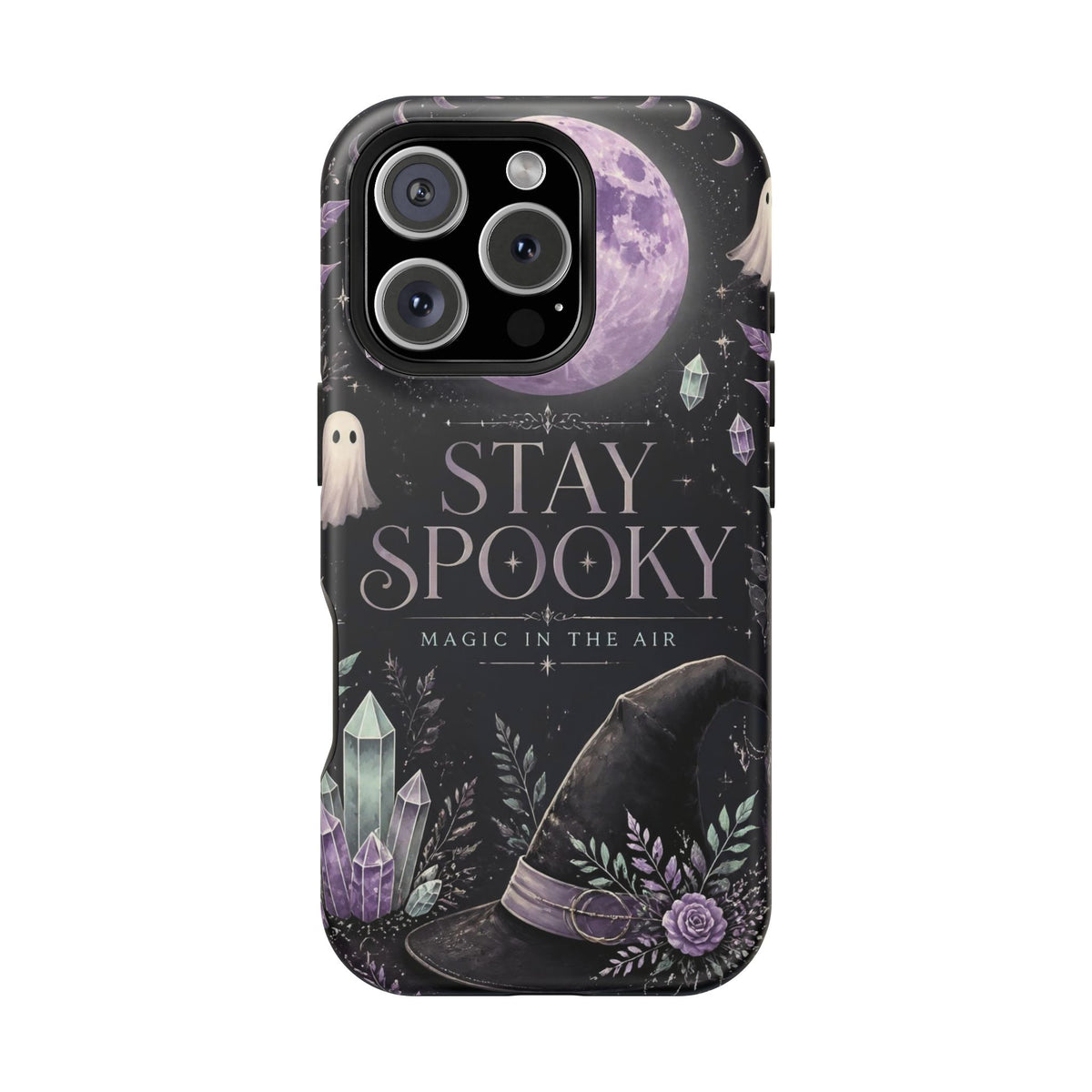 Stay Spooky Halloween Phone Case Witchy Purple Moon Tough Protective iPhone Samsung Galaxy Cover Festive Collection