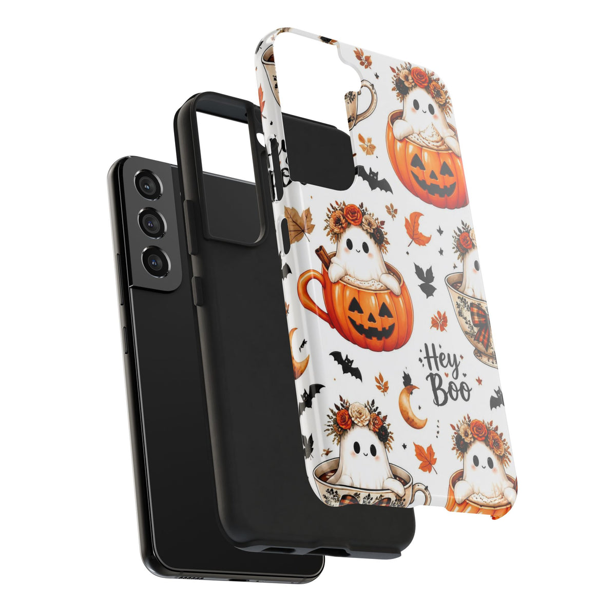 Hey Boo Halloween Phone Case Spooky Ghost Tough Protective iPhone Samsung Galaxy Cover Festive Collection