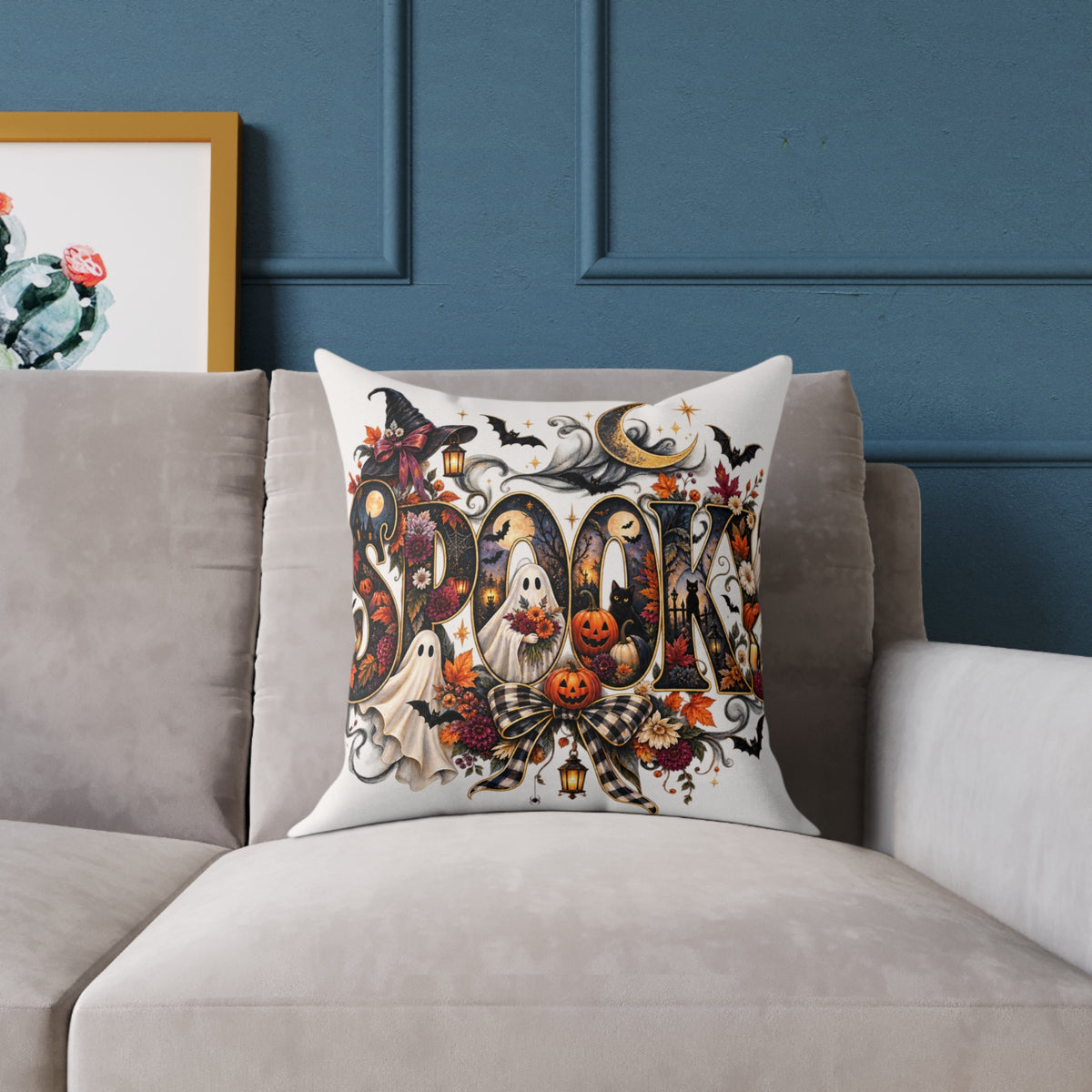 Spooky Halloween Cushion Poly Canvas Fall Home Decor Stuffed Accent Cushions Spooky Festive Collection