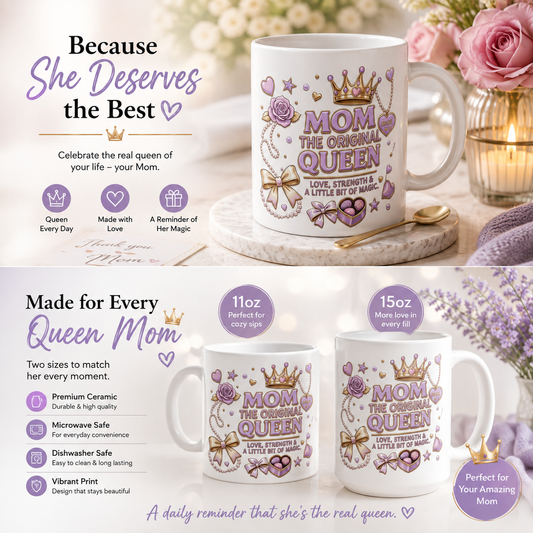 Mom Is the Real Queen Coffee Mug | Stylish Mom Drinkware