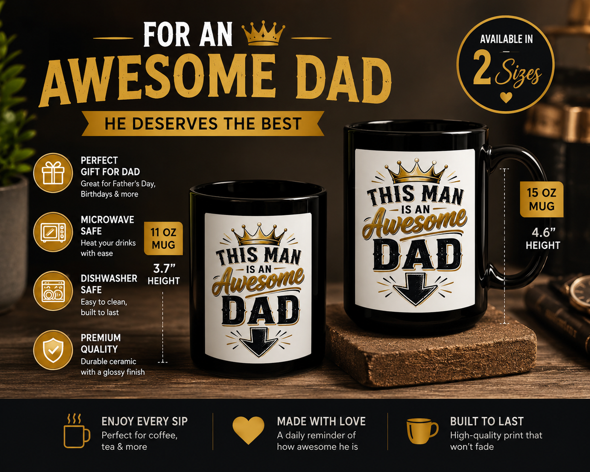 This Man Is an Awesome Dad Mug | Bold Dad Ceramic Drinkware