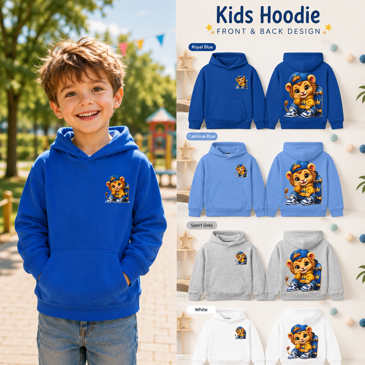 Cute animated Hoodie Cozy Aesthetic Kids Graphic Sweatshirt