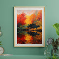 Autumn Trees Abstract Acrylic Wall Art Printable Fall Landscape Modern Nature Painting Warm Seasonal Decor Digital Download